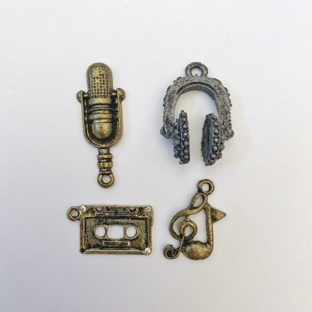 Vintage Copper Music-Lover Jewelry Charms